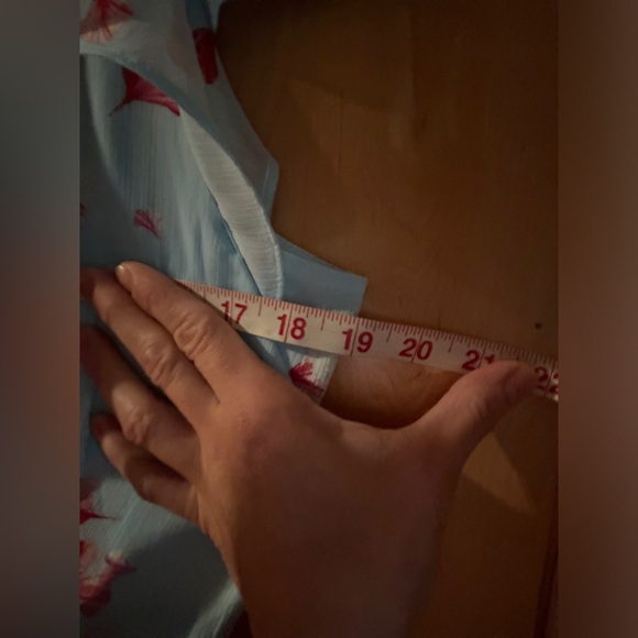 Banana Republic size 8 & 10 Blue Red Belted Flutter Sleeve Floral A-Line Women - Picture 6 of 15